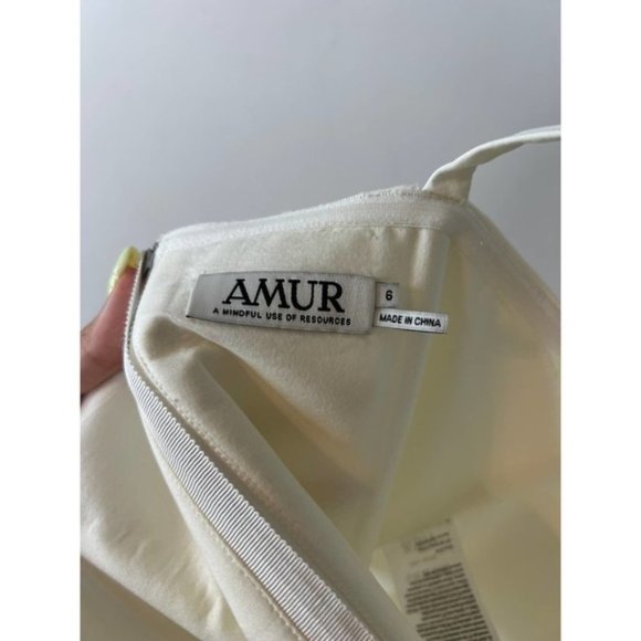 Amur Declan Ruffle Bustier One Shoulder Cropped Top Women's Ivory Size: 6 NWT - Picture 8 of 11